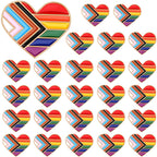 SANNIX 60Pcs Heart Progress Pride Flag Pin, Rainbow Lapel Pins Rainbow