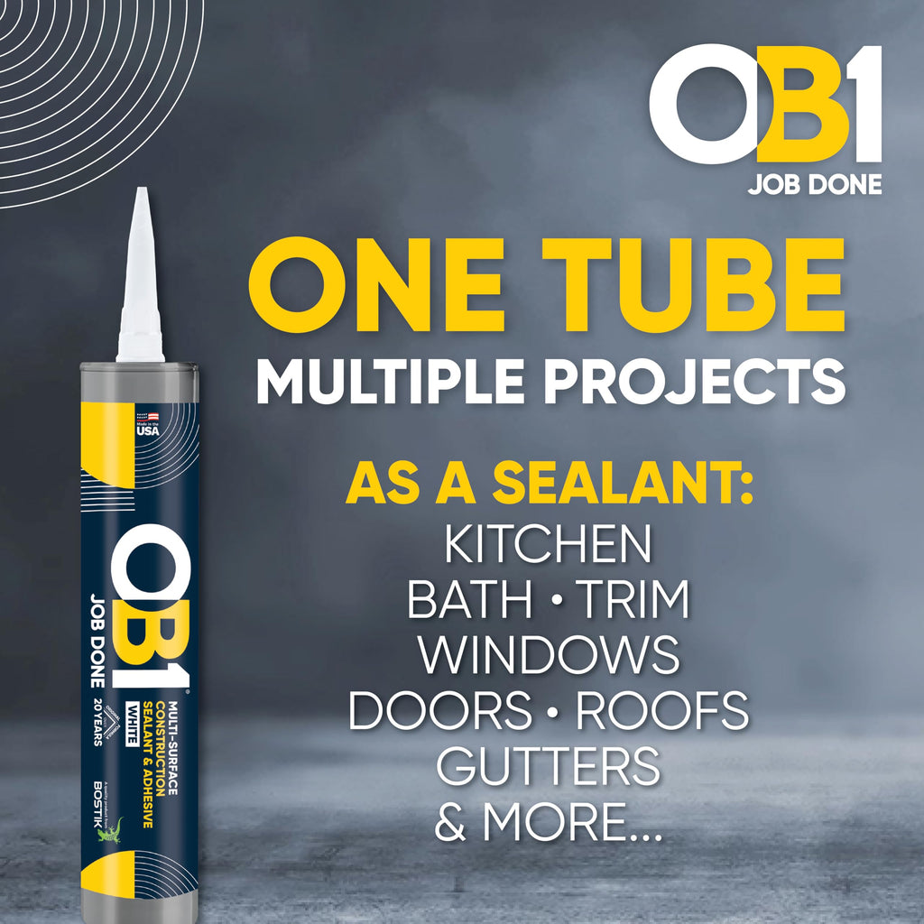 OB1 Universal Caulk Sealant & Adhesive White 10.1oz - 1 Cartridge