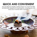 Sunlight® Charcoal Tablets for Incense– Quick Light Charcoal Tablets – Charcoal Disk Lights – 33 mm Resin Burner Rolls – – Charcoal Burner - Instant Fire Coal Tablet (100 Count (2 Pack).)