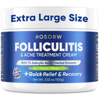 AOSORW Folliculitis & Acne Treatment Cream – Salicylic Acid & Herbal Extracts for Scalp, Face, Body & Back – Soothes Irritated Skin, Redness & Itch Relief – 100g (Pack of 1)