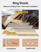 meite 30 Degree Framing Nails 3-Inch x .120-Inch Ring Shank Paper Collated Nails for 30-34 Degree Framing Nailer Gun, Electro-Galvanized Offset Round Head for Decking Sheathing 1,000PCS
