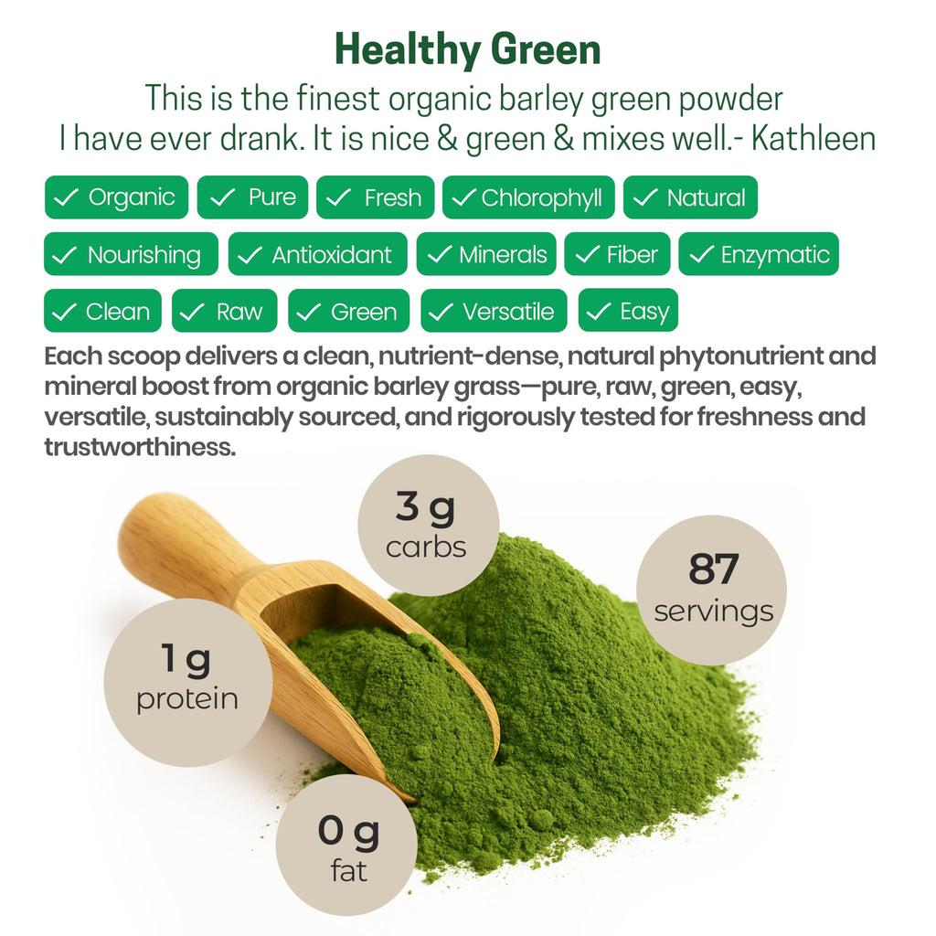 Z Natural Foods Organic Barley Grass Powder - USDA Organic Whole Food Green Blend for Energy Boost, Detox & pH Balance with Amino Acids, Minerals - Antioxidant Mix for Juice, Water, Smoothies, 1 lb