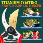 Haus & Garten ClassicPRO 8.5" Professional Premium Titanium Bypass Pruning Shears - Use As Pruners, Garden Shears, Heavy Duty Handheld Pruning Shears For Gardening, Clippers, Pruner Scissor Tool
