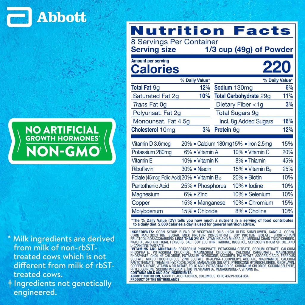 PediaSure Grow & Gain with Immune Support Shake Mix Powder, 23 Vitamins & Minerals, 6g Protein, Non-GMO, Gluten-Free, Vanilla, 14.1 oz Can, Pack of 3-24 servings