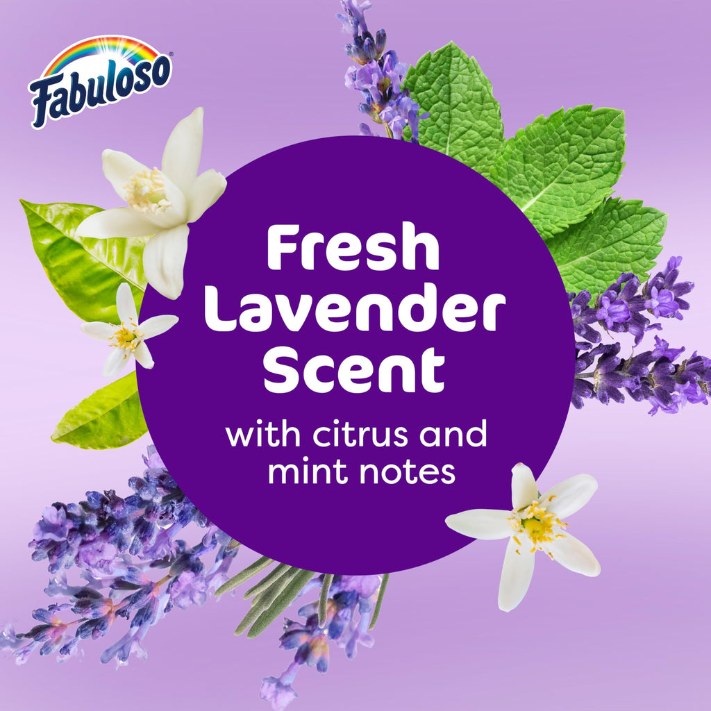 Fabuloso All Purpose Cleaner Refill, Lavender, 405.6 Oz (16.9 Oz, 24 Pack) - Bulk Cleaning Supplies Bundle - Multi-Surface Cleaner, Mopping Solution - Office Supplies (153105)