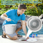 SAQXK 8" Pool Skimmer Basket for Inground Pool, Replacement for Waterway 542-3240/542-3240B Compatible with Bermuda Gunite Pentair U-3 Skimmer Basket 516112 Pool Basket with Stainless Steel Handle