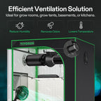VIVOSUN M4 4" EC Motor Inline Fan, 195 CFM Variable Speed for Hydroponic