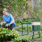 Roixeeds Garden Kneeler and Seat Foldable Gardening Bench Stool with Tool Bag Pouch EVA Foam Pad Outdoor Practical Garden Tools for Kneeling and Sitting Sturdy and Lightweight, Green