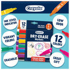 Crayola Take Note Dry Erase Markers for School (12ct) Teacher Classroom Supplies, Chisel Tip Whiteboard Markers, Must Haves