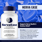 NervaEase Nerve Supplement Capsules, Nerva Ease Health Formula Supplement Pills - Maximum Strength, Advanced Brain & Memory Focus, All Natural Daily Vitamins Support, NervaEase Reviews (60 Capsules)