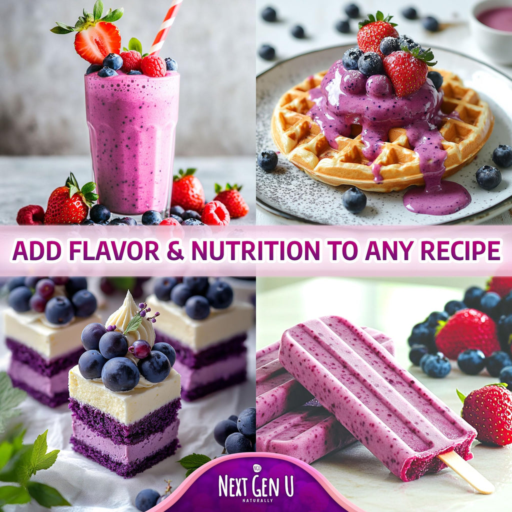 Super Berry Powder - 4 Pack, 150g Each - Immune Support - Food Supplement - Superfood Berries - Smoothie Mix for Shakes - Healthy Boost for Detox Juice Beverages or Any Drink - by NextGenU