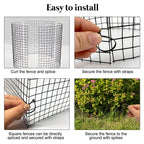10 Pack Round Plant Protector from Animals, 12'' x 12'' Metal Plant Cages，30Pcs Metal Mesh to Keep Animals Out, Garden Protection Bunny Barricades, Wire Plant Protectors for Rabbits Chicken Duck