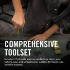 LEATHERMAN, Rebar Multitool with Premium Replaceable Wire Cutters and Saw, Heathered Cranberry