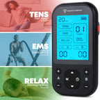 NEOCARBON TENS Unit Muscle Stimulator Pro for Back Pain Relief, Shoulder Recovery and Physical Therapy, Electronic EMS Massager Machine with PMS Pulse for Effective Shock Therapy, Black