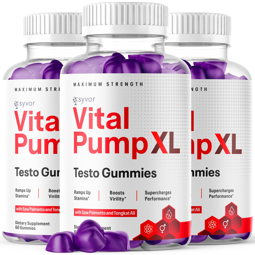 (3 Pack) Vital Pump XL Gummies, Official VitalPumpXL Gummys with All Natural Ingredients, Advanced Formula Support Supplement with Max Strength Premium Vitamins for Your Active Lifestyle (180 Gummies)