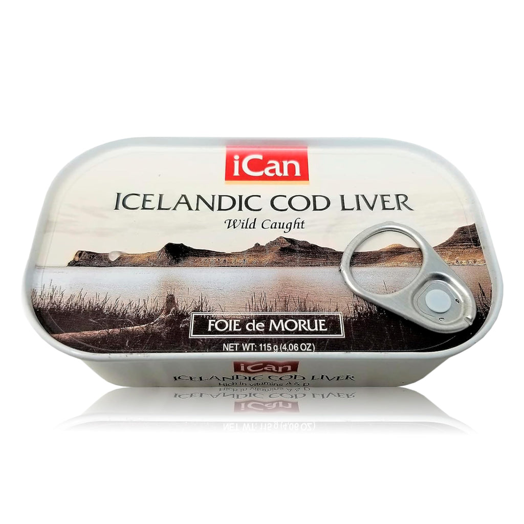 Icelandic Cod Liver Wild Caught (Foie de Morue) 4oz. (PACK OF 12 CANS)