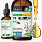 BIO KRAUTER® Perimenopause & Menopause Supplements for Women* - Vegan Motherwort Tincture 2 Fl.Oz 28-Day Supply for Natural Calm & Women's Wellness - Alcohol & Sugar Free - 650 mg per Serving