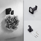 Matte Black Bathroom Hardware Set 4 Pieces,Towel Bar Set Stainless Steel Wall Mounted, Includes 16In Hand Towel Bar, Towel Ring, Robe Towel Hooks,Toilet Paper Holder, Bathroom Towel Rack Set