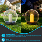 uuffoo 2-Pack 7.4x7.4 Solar Floating Pool Lights Ball Solar Powered Flickering that Float Candles Lights Outdoor Water-Resistant IP66 for Pond Garden Party Swimming Decor