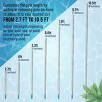 U.S. Pool Supply Telescoping Pole 10.5 Foot Aluminum Pool Pole Telescopic Cleaning - 8 Adjustable Connecting Sections, Expandable Step-Up Length - Attach Connect Skimmer Net Rake Brush Vacuum Heads