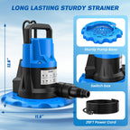 Acopair 1 HP Automatic Pool Cover Pump 5000 GPH - Submersible Water Removal Pump with 26ft Power Cord & 3/4” Check Valve for Pool, Hot Tubs, Rooftops, Water Beds and more (2026 Upgrade）