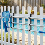 2 Pcs Black Pool Fence Hooks for Pool Equipment, Adjustable Pool Pole Hanger Holder, Rustproof Swimming Pools Skimmer Pole Hooks for Hanging Tool, Hose, Leaf Rakes, Nets Pool-Accessories (Black)