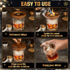 Whiskey Advent Calendar 2025 for Men, 24-Day Bourbon Smoker Infuser Kit for Cocktail and whisky Lovers, Perfect Christmas and Holiday Gift for Husband, Dad, Boyfriend, Him(NO BUTANE,GLASS)