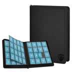 TCGUARD 16 Pockets Trading Card Zipper Binder for 1000+ Cards| Secure Side Loading Pockets | Trading Card Album Folder | Compatible with YuGiOh, MTG,Sports Cards (Black 16)