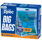 Ziploc Big Bags, 20 Gallon XXXL Reusable Storage Bags, 6 Count