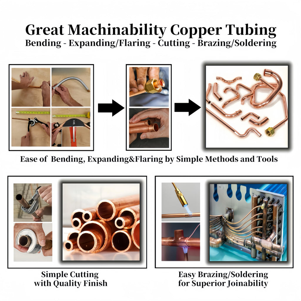 BELLA BAYS Copper Tubing 3/8" OD x 0.320" ID x 50 ft, 99.9% C12200 ASTM B280 Refrigeration ACR Tubing Seamless Soft Coil Round T2 Pure Copper Tube for HVAC System, Refrigerator, Industry, DIY