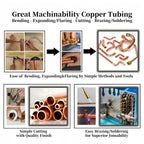 BELLA BAYS Copper Tubing 3/8" OD x 0.320" ID x 50 ft, 99.9% C12200 ASTM B280 Refrigeration ACR Tubing Seamless Soft Coil Round T2 Pure Copper Tube for HVAC System, Refrigerator, Industry, DIY