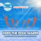 Solar Pool Cover 8 ft Round, Solar Pool Blanket for Above Ground & Inground Pools, Hot Tubs and Spas, Thermal Bubble Cover for Heat Retention, Reduces Evaporation (96 x 96 Inch)