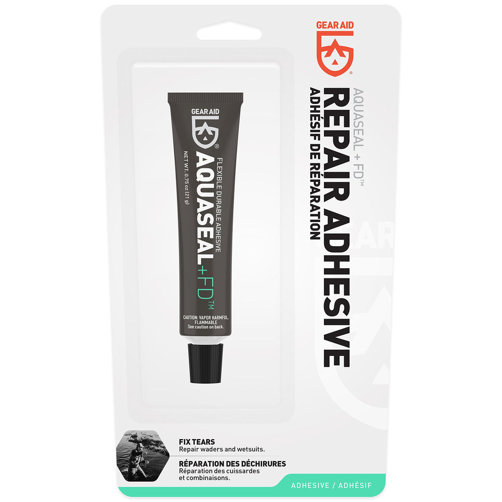 GEAR AID Aquaseal FD Flexible Durable Repair Adhesive for Fixing Tears and Holes in Waders, Wetsuits, PVC Inflatables, Vinyl and Outdoor Gear, Dries Clear, 0.75 oz, 1 Pack