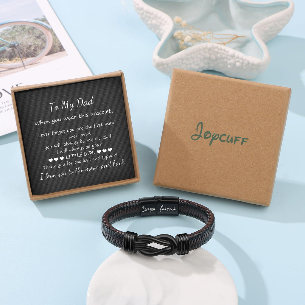 JoycuFF Fathers Day Ideas Gifts for Best Dad Ever from Daughter Knot Bracelet fro Men To My Dad Anniversary Birthday Gift for Father Love you Forever