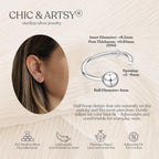 4mm Half Hoop Earrings 925 Sterling Silver Tiny Ball Hoop Earrings Unisex