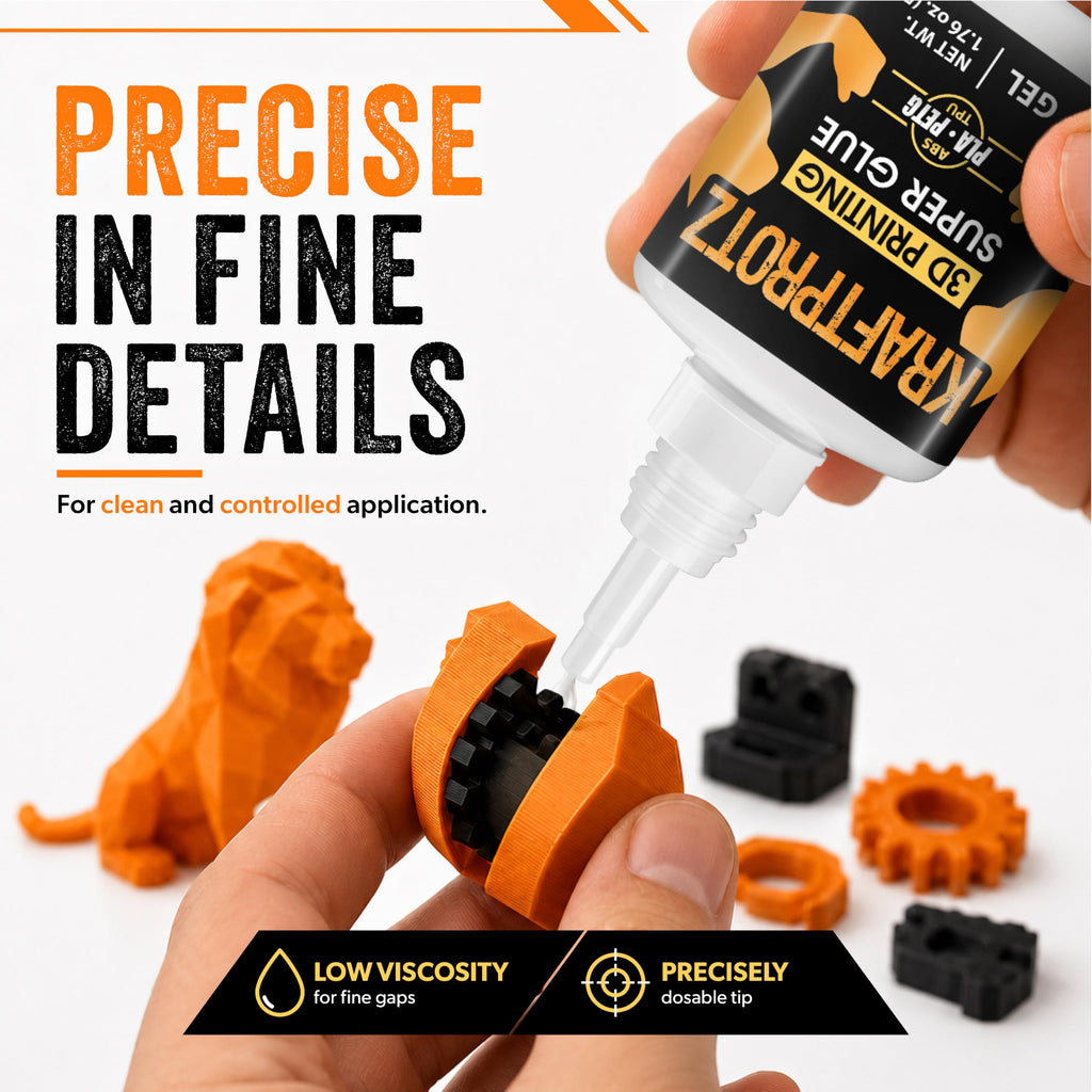 3D Printing Super Glue Liquid 1.75 oz - PLA ABS PETG TPU Instant Adhesive