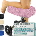Vive Mobility Knee Scooter Pad Cover - Soft Plush Adult Sheepskin Memory Foam Cushion, Walker Accessory for Knee Roller, Padded Accessories Leg Cart Improves Comfort with Injury, Universal Fit (Pink)