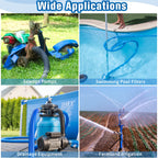2 IN x 30FT Pool Backwash Hose Heavy Duty Drain Discharge Double PVC Layflat Hose with 2 Clamps, Weatherproof Burst Resistant for Water Transfer, Sump Pump, Pool Filter, Pool Drain (9.2M,Blue)