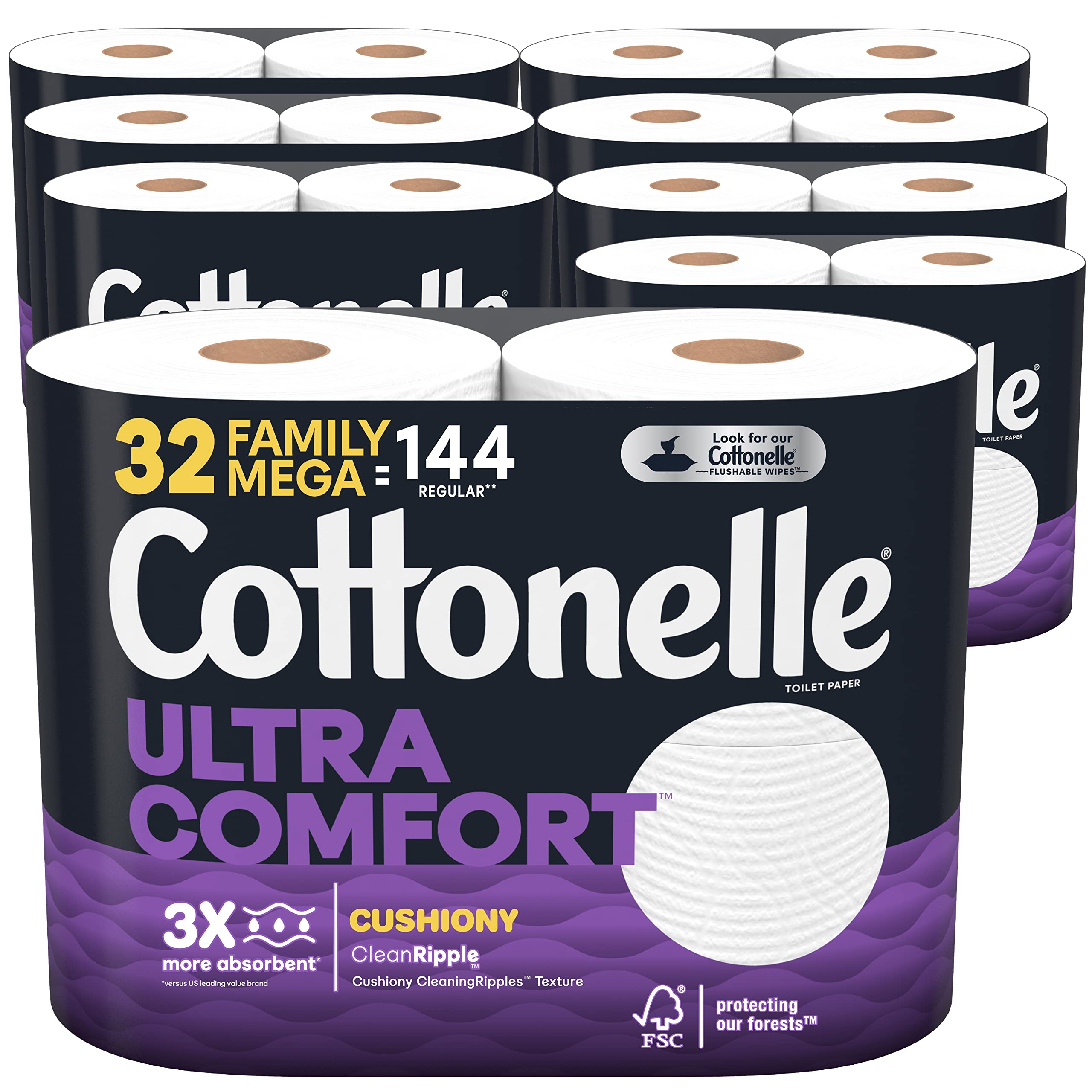 Cottonelle Ultra ComfortCare Soft Toilet Paper 32 Family Mega Rolls