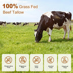 Beef Tallow for Skin, Grass-Fed Beef Tallow Balm, Handmade Whipped Beef Tallow Cream, Face Moisturizer & Body Butter Restores Skin Barrier, Soothes Dry Sensitive Skin, Beef Tallow Honey Balm Unscented