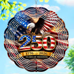 250th Anniversary American Eagle Wind Spinner, Patriotic Wind Spinner Outdoor – Stainless Steel Metal Hanging Spinners 12 in, American Flag 4th of July Patriotic Decor for Garden