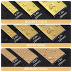 Soengsau Matte Gold Finish Molding Trim, 196.8" L x 0.8" W Peel and Stick Decoration Strip for Ceiling, Wall, Tile Edge, Furniture Cabinet, Mirror