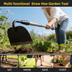Draw Hoe Garden Tool, Heavy Duty Garden Hoes for Weeding Stainless Steel Long Handle, Easy Stand Up Scraping Weeder Tool for Garden, 63inch Adjustable Weed Hoe with 7-inch Wide Welded Blade