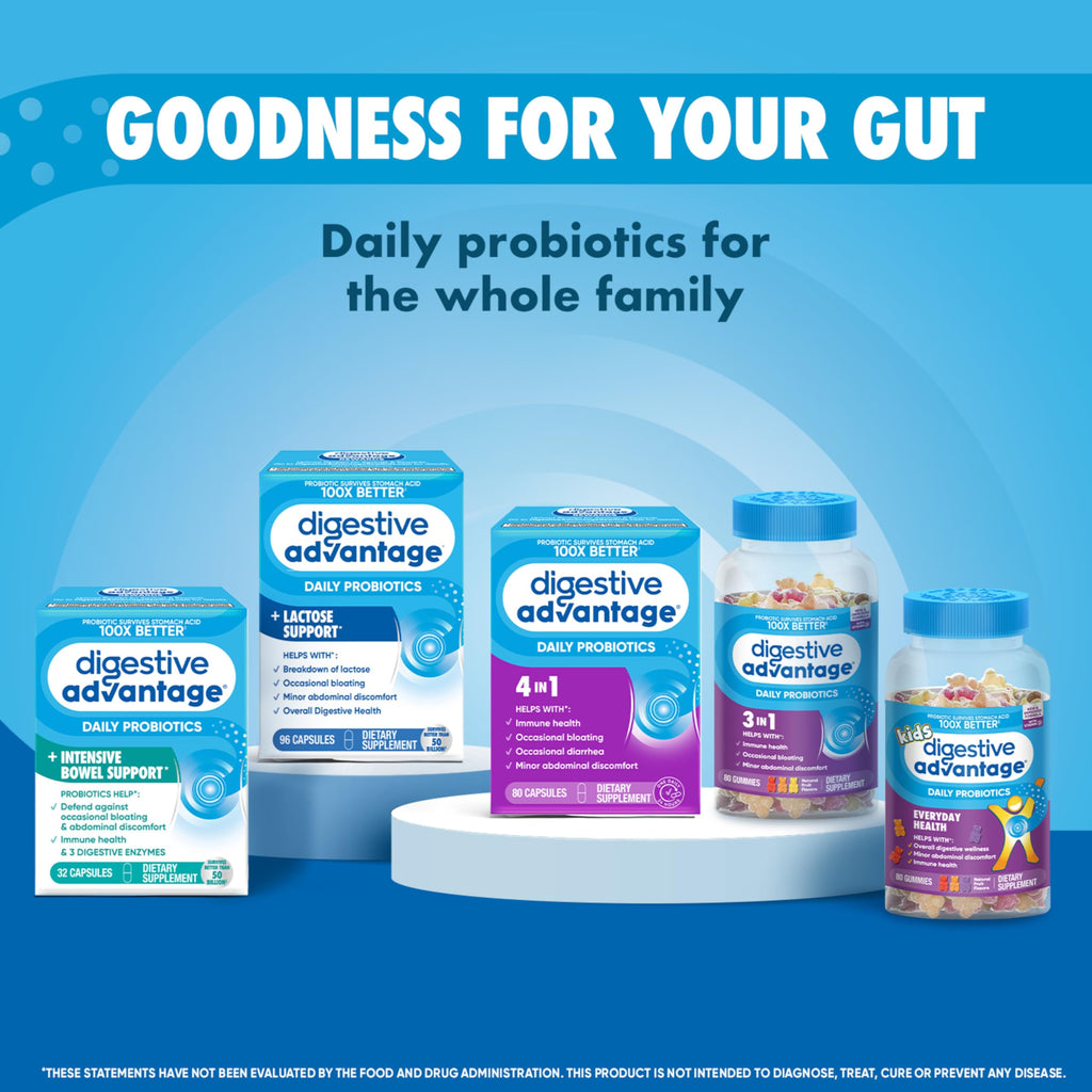 Digestive Advantage Lactose Defense Capsules (96 Count In A Box), Helps Breaks Down Lactose and Defend Against Digestive Upset, Supports Digestive and Immune Health, CFUs