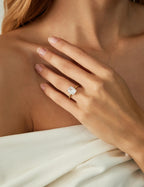 EAMTI Travel Engagement Rings for Women Radiant Cut Wedding Bands Size 7