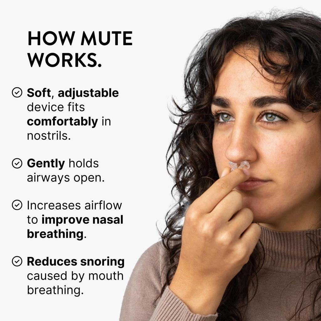Mute Nasal Dilator Snoring Solution | Medium 3 Pack | Snore Less & Sleep Better | Nasal Strip Alternative | Comfortable Breathing Aids for Better Sleep & Improved Airflow