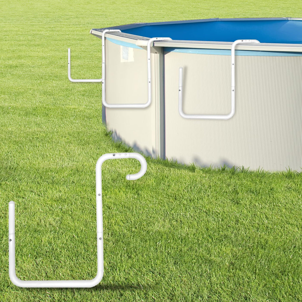 POOL HELPER Adjustable Solar Cover Holder for Steel-Wall Above Ground Pools - Heavy-Duty 5-Pack, No Drilling Required