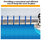 10set Upgraded Pool Solar Cover Reel Straps Adjustable Pool Cover Reel Attachment Inground Swimming Pool Solar Cover Straps and Clips Kit Including 10 Solar Reel Blanket Straps with Hooks,10 Clamps