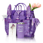 LZPTYYSN Gardening Gifts for Women, Garden Tool Set, Heavy Duty Gardening Hand Tools with Garden Tool Bag, Purple