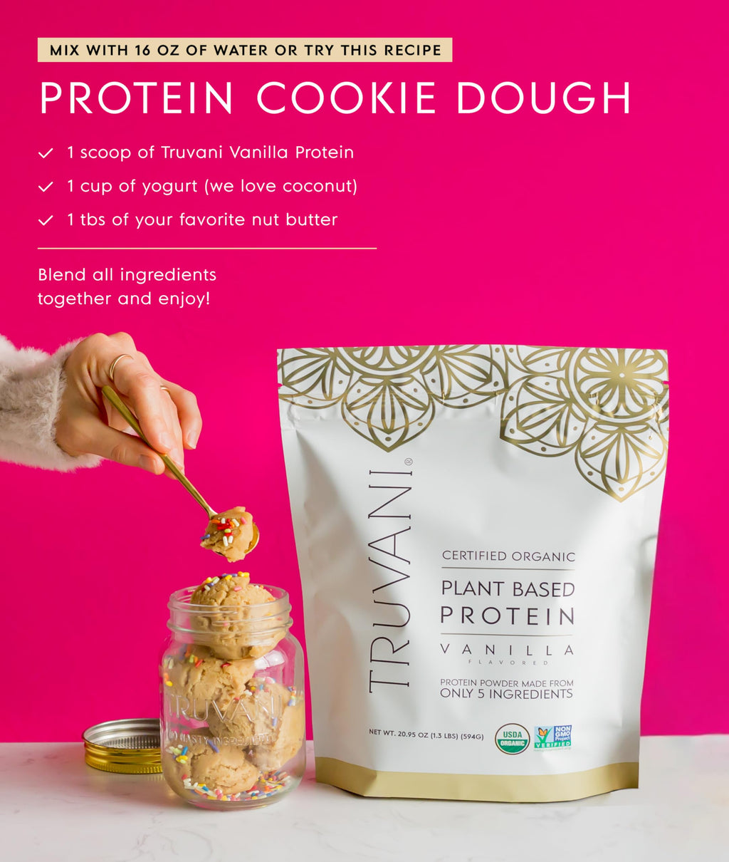 Truvani Vegan Pea Protein Powder | Vanilla | 20g Organic Plant Based Protein | 10 Servings | Keto | Gluten & Dairy Free | Low Carb | No Added Sugar